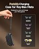 Estuche de carga portátil para Ray-Ban Meta, accesorios con cable negro | Cargador para lentes inteligentes Wayfarer, Headliner, Skyler y Oakley Meta HSTN; estuche con cable de repuesto para viajes, escritorio, auto 3