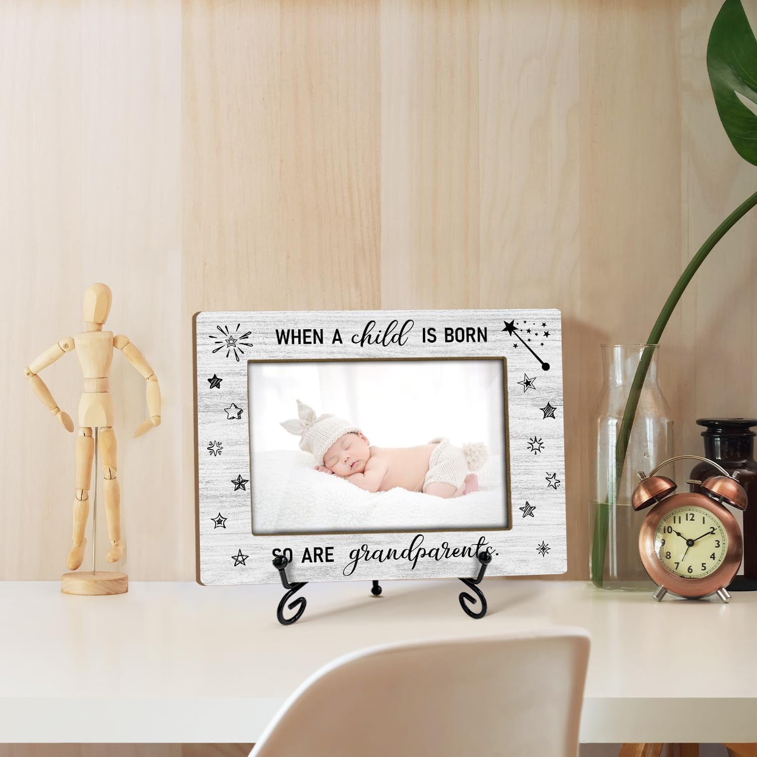 Utaqer Grandson Picture Frame, Wooden Picture Frame For Grandparents Grandma Grandpa, Picture Gifts For Birthday Retirement Holiday Thanksgiving, 4X6 Photo Frame With Stand -14 - Image 4