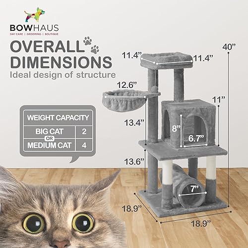 Miniatura 2 de Árbol alto para gatos grandes o gatitos de interior, árbol de actividades para gatos de varios niveles con postes rascadores, hamaca, condominio en
