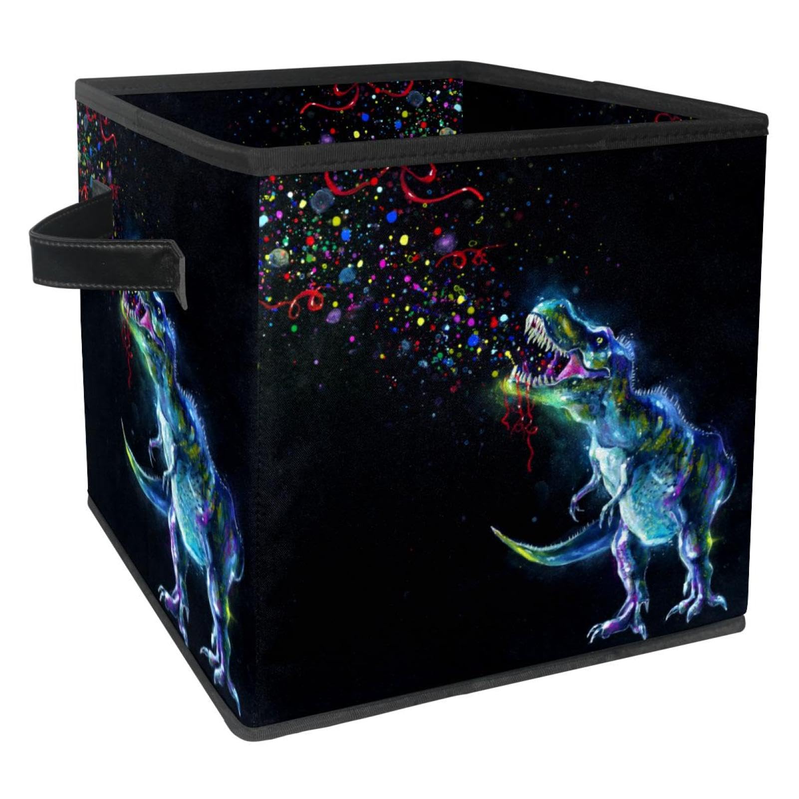 Cube de rangement pliable en tissu avec poignées solides pour placards