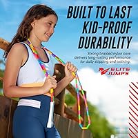 Vista 7 de Cuerda de saltar de ejercicio con cuentas para niños, cuerda de saltar segmentada para niños, cuentas duraderas e inastillables para exteriores