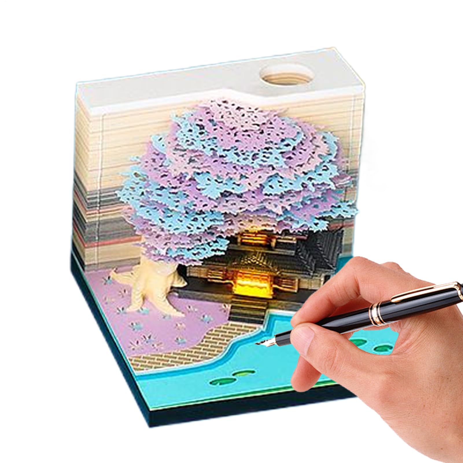 Generico 3D-Kalender, Papierskulptur-Kalender, künstlerisches Notizbuch im Baum-Design, mit Notizblock, für Klassenzimmer, Urlaub, Umzug, Fitnessstudio, Lehrer, Zuhause
