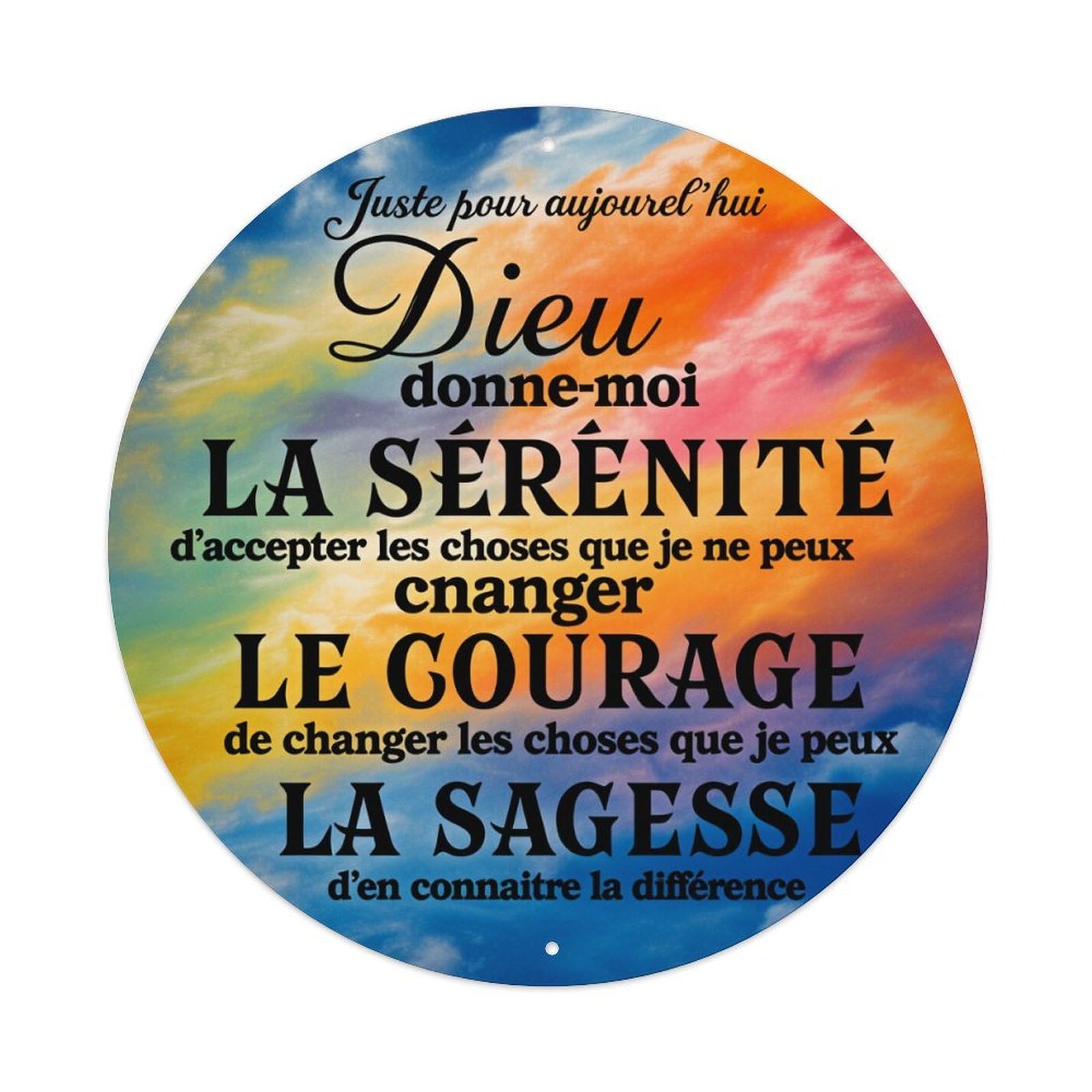 God Give Me The Serenity The Courage The Wisdom Round Tin Sign Vintage Style Metal Sign Home Bar Garden Wall Plaque Decor Metal Poster 8x8 Inch
