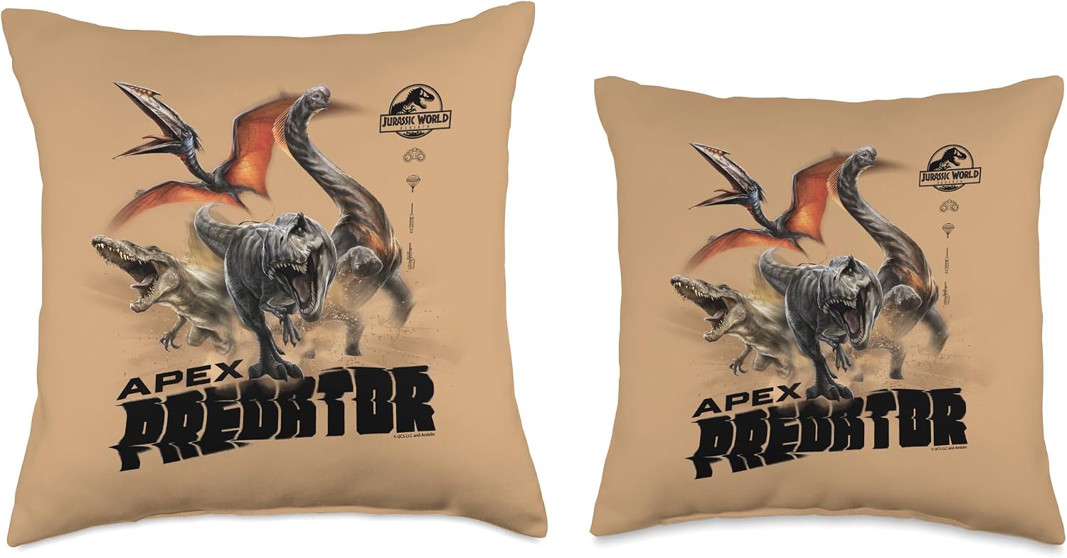 Jurassic World Rebirth Apex Predators Charging Throw Pillow