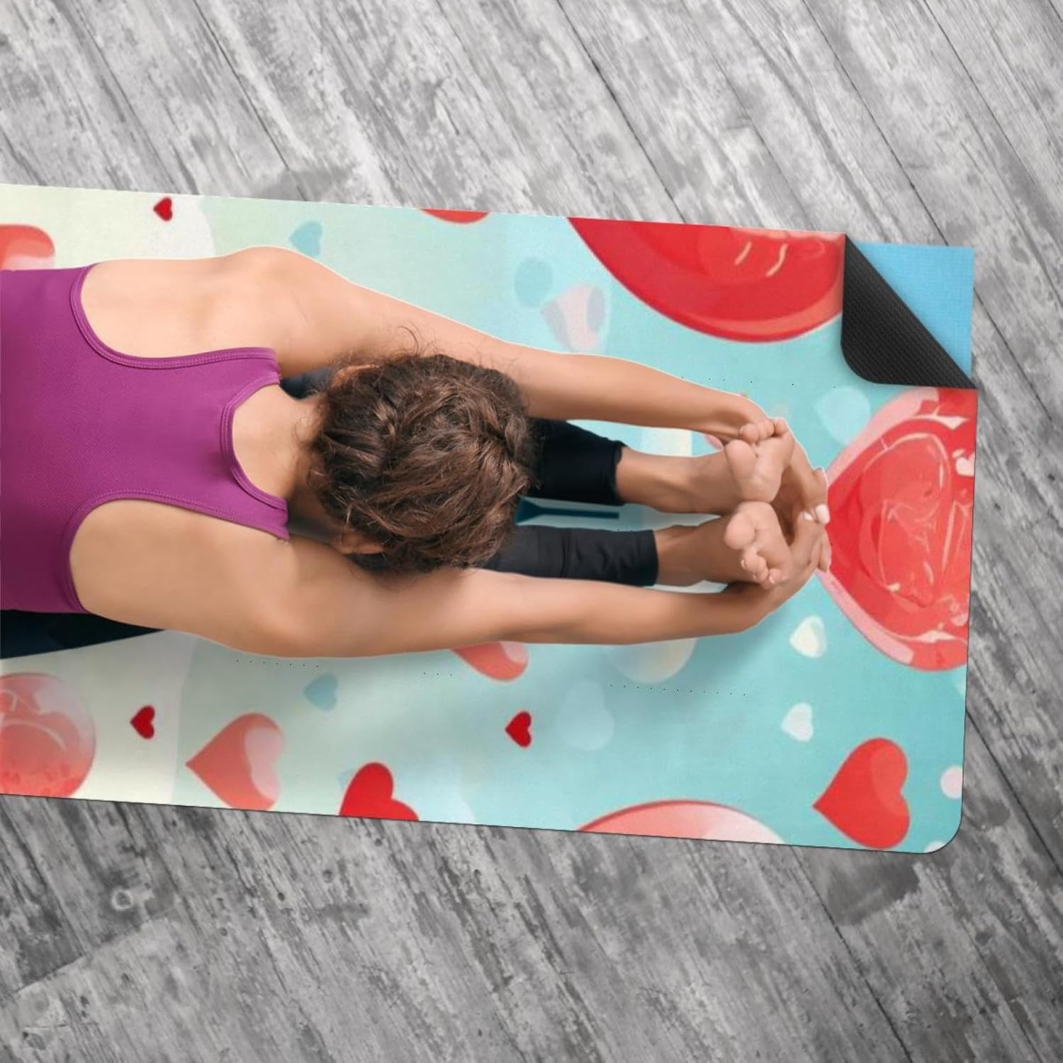 Yoga Towel, Eiffel Tower Valentine's Day Pattern Non Slip Sweat Absorbent Hot Yoga Mat Towel for Hot Yoga, Pilates and Fitness - 72.8" x 26.8"