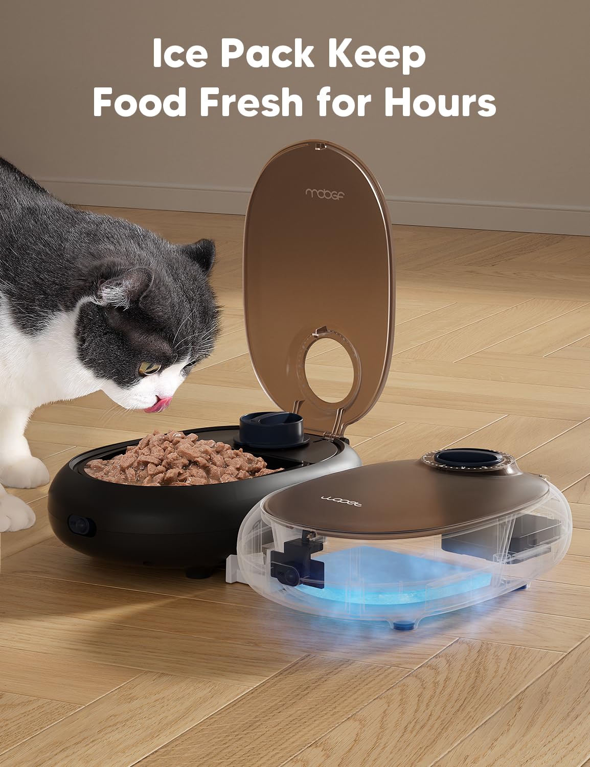 WOPET Automatic Cat Feeder for Wet Food – 48H Programmable Pet Food Dispenser with Ice Pack for Freshness, Yogurt & Canned Meals – Perfect for Cats, Kittens & Small Dogs - image 4