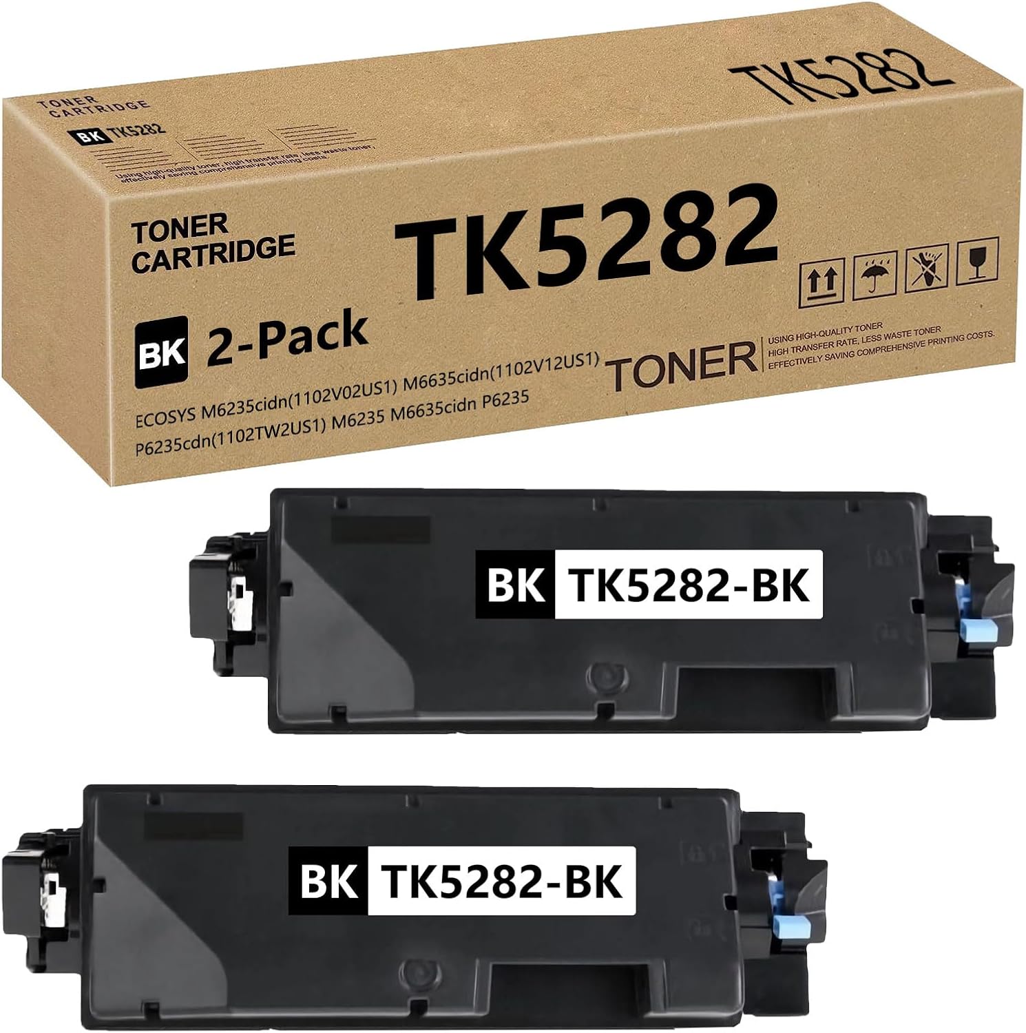 TK5282 TK-5282 Toner Cartridge Compatible for Kyocera TK-5282K TK5282K 1T02TW0US0 for Kyocera Ecosys M6235 M6635cidn P6235 M6235cidn, M6635cidn, P6235cdn,2 Pack