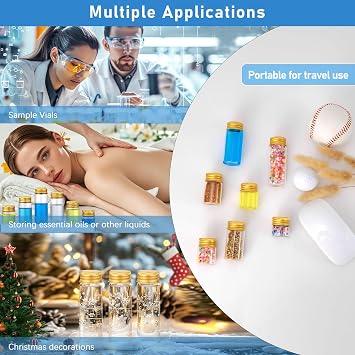 24 Pack 30mL Small Glass Vials with Golden Screw Caps