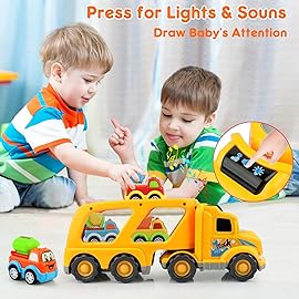 Nicmore Construction Truck Toddler Toys Car: Toys for 2 3 4 Year Old Boy 5 in 1 Carrier Toys for Kids Age 2-3 2-4 | 18 Months 2 Year Old Boy Christmas Birthday Gifts
