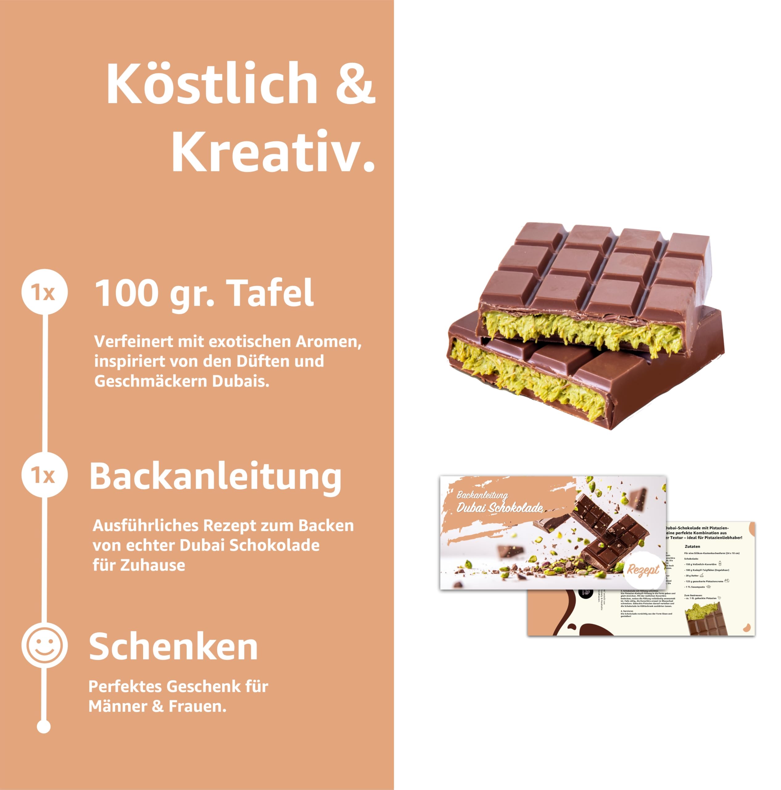Dubai Chocolate 100g Kadayif Kanufa Pistachio Czekolada Mleczna Arabska Receptura