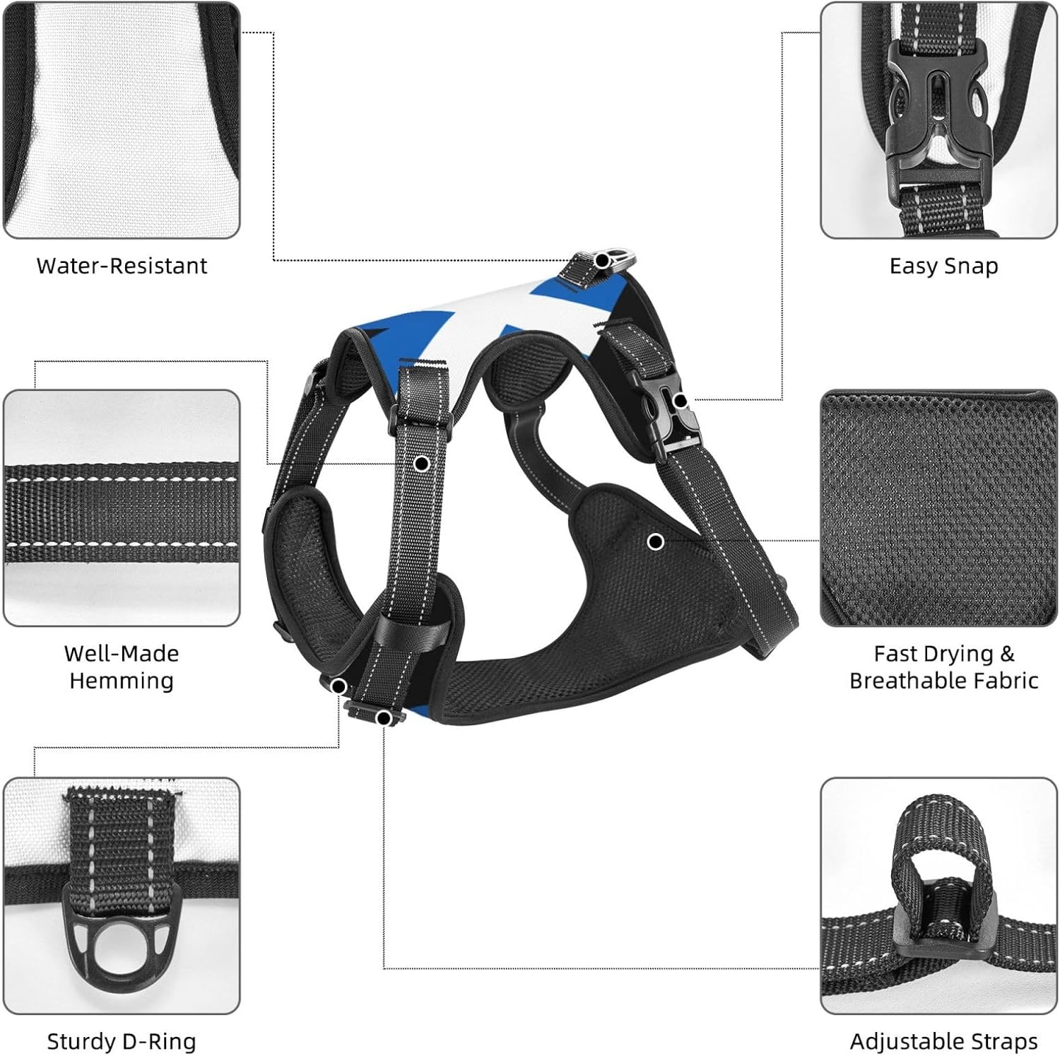 Love Scotland Flag No Pull Dog Vest Harness for Small Medium Large Dog Puppy Pets Cats Outdoor Walking
