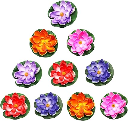 Image aupawdy 10 PCS Artificial Foam Lotus Waterproof Lotus Fake Floating Pond Plants for Garden Pond Aquarium Fish Tank Decoration Image aupawdy 10 PCS Artificial Foam Lotus Waterproof Lotus Fake Floating Pond Plants for Garden Pond Aquarium Fish Tank Decoration
