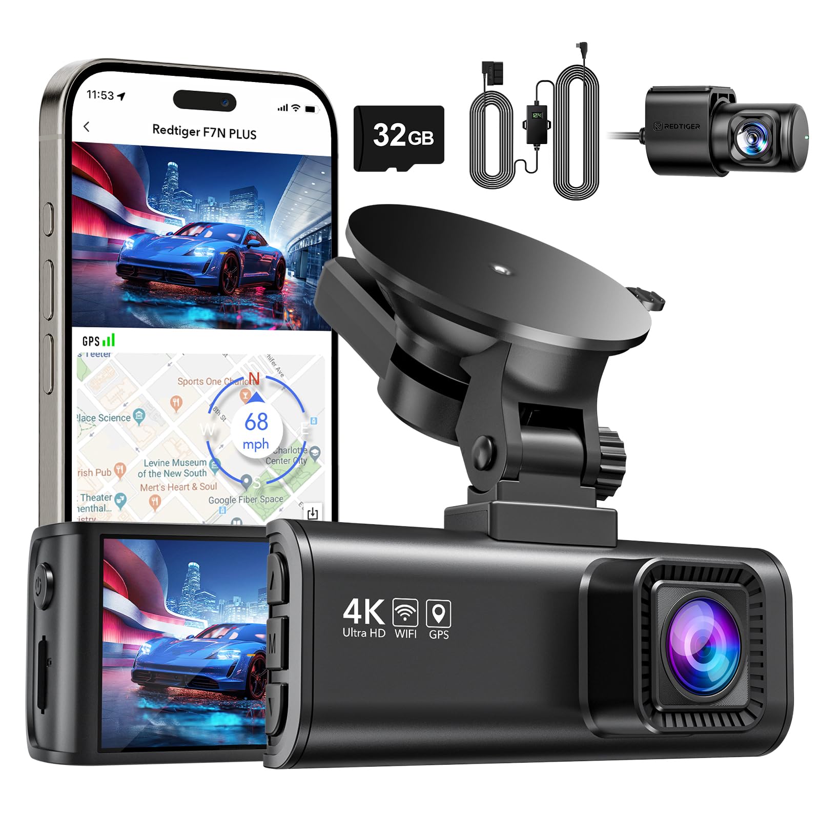 REDTIGER F7NP ドライブレコーダー 4K Amazon.com: REDTIGER F7NP & OBD Hardwire Kit, 4K/2.5K Full