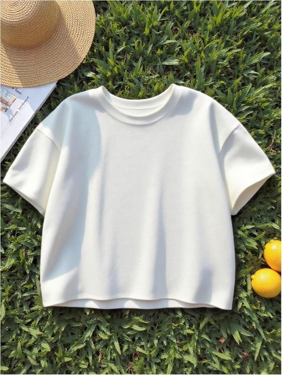 SOLY HUX Women's Summer Crop Tops Crewneck Short Sleeve Loose Fit Cropped T Shirts - Image 3