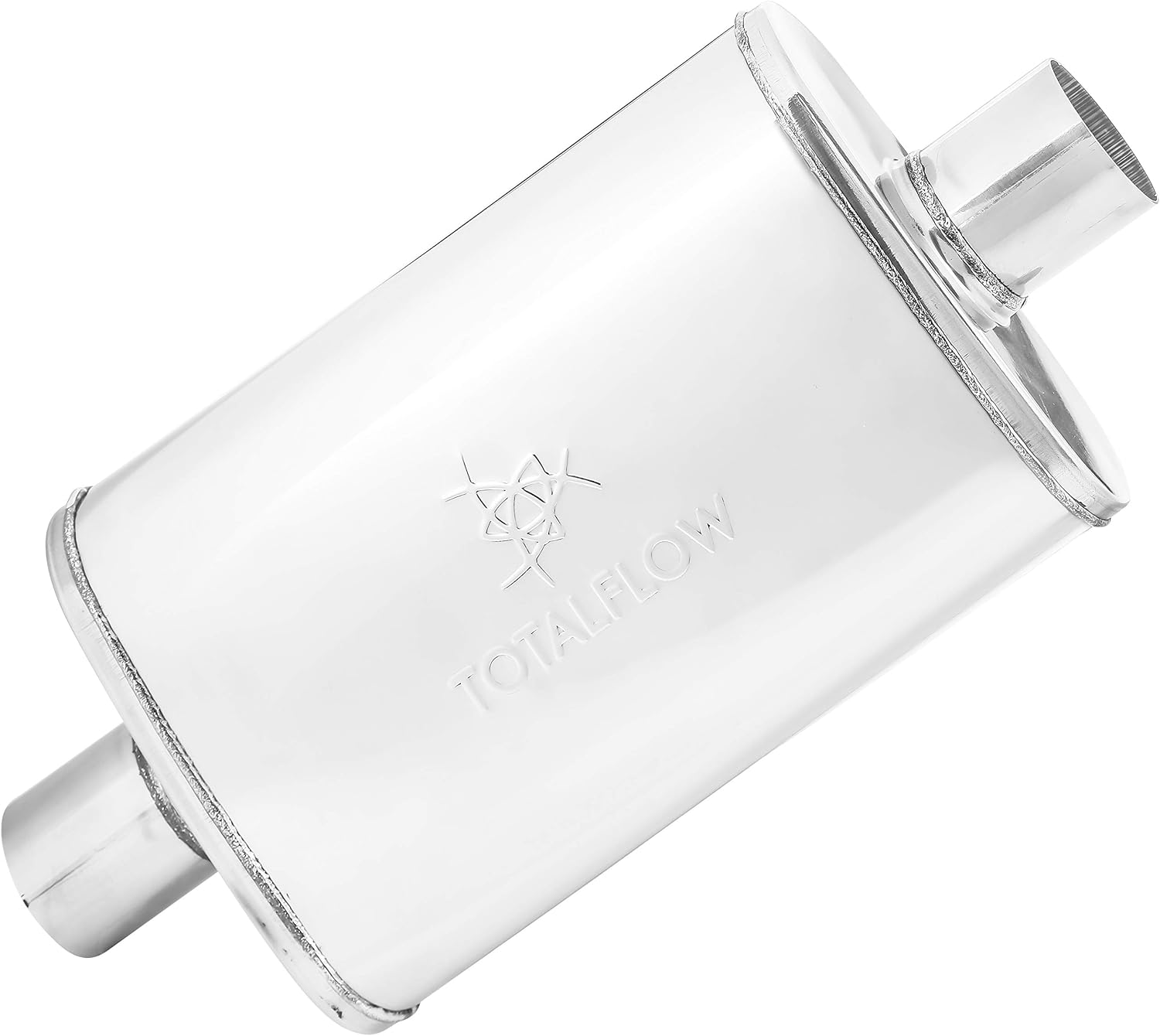 TOTALFLOW 33215 14" Muffler Body Straight Through Deep Tone Performance Muffler-14 Length / 20" OAL-Oval 4" x 9" 2.25" Center Reversible/Bi-Directional