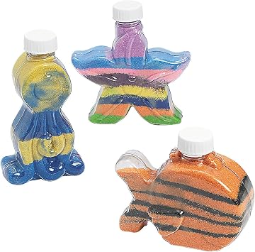 Fun Express Sand Art Kits for Kids, 12 Count | Includes Funnel, Colored Sands Crafts, Summer Activities, Birthday Party Crafts & VBS, Ocean Beach DIY Art Projects