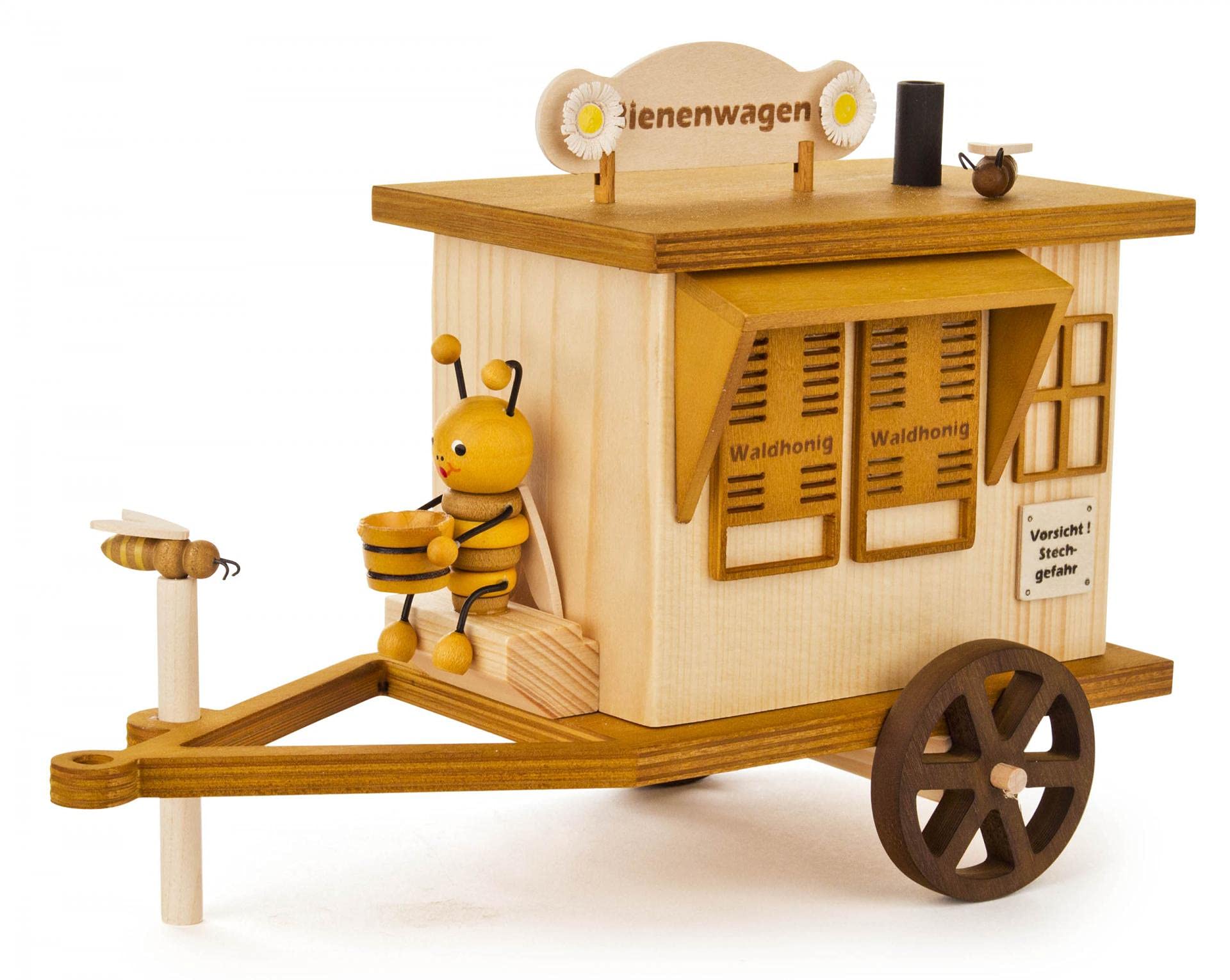Figurine fumigène wagon d'abeille fonction encens dregeno exclusive bois 24cm