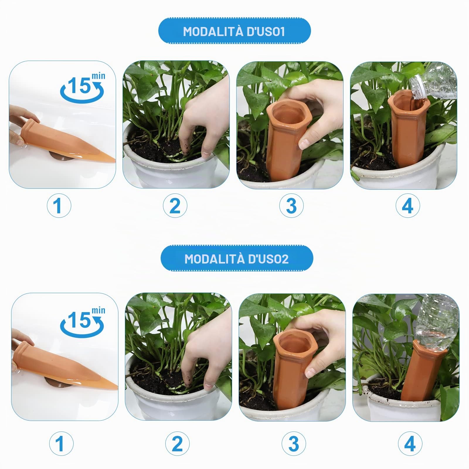 EXLECO 10 x 170ml Cono Irrigazione Argilla, Irrigazione Automatica Piante, Interni Lampadine Irrigazione Dispenser Acqua Piante Innaffiare Vacanza, Globo Ollas Terracotta per Vasi Orto All'aperto