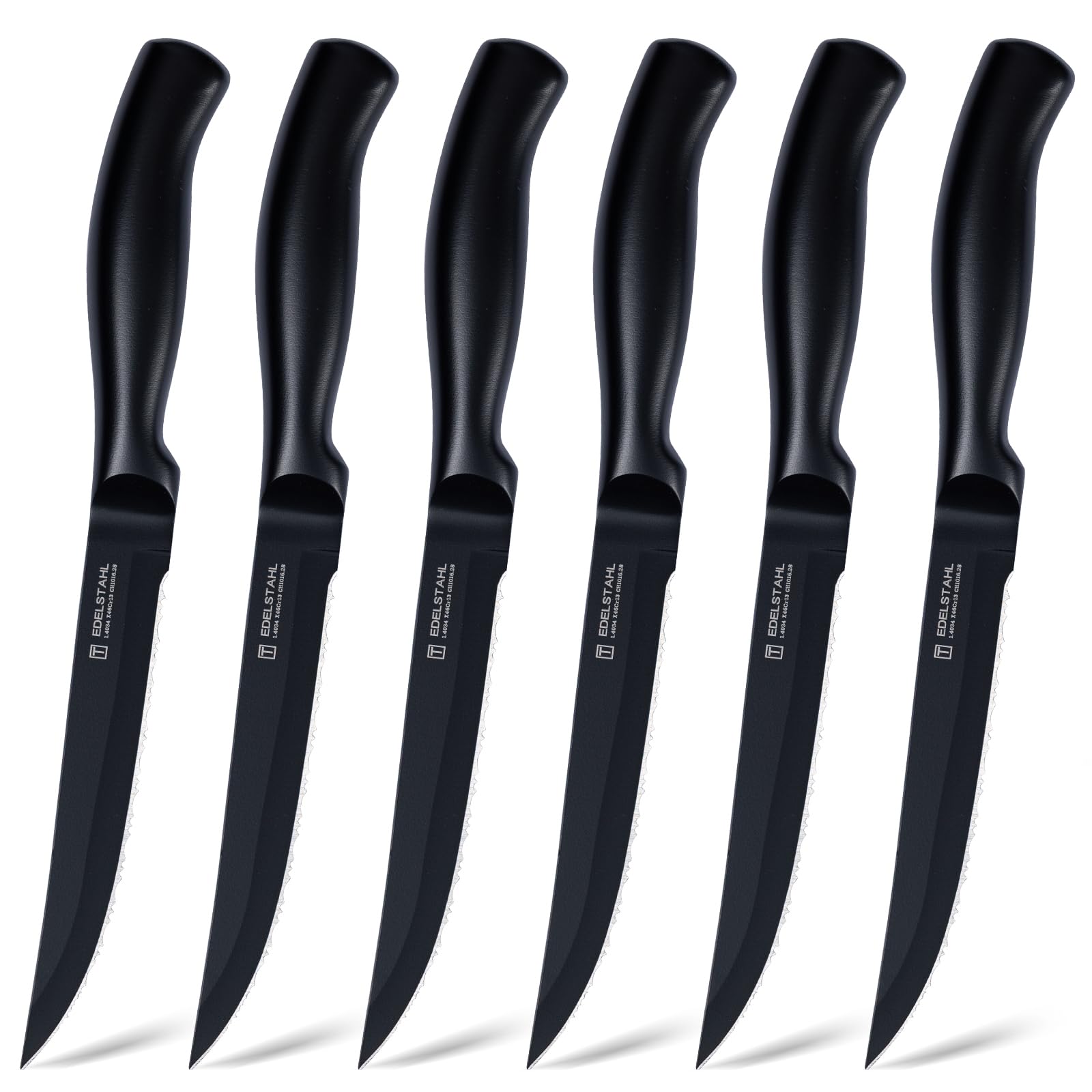 targzier 6 Steakmesser,13cm Wellenschliff Edelstahl,Scharfe,