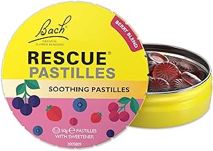 Rescue Remedy Pastilles | Mixed Berry Flavoured | Daily Support for Stressful Moments | Bach Original Flower Essences | Chewable Pastilles | 50g Travel Tin​