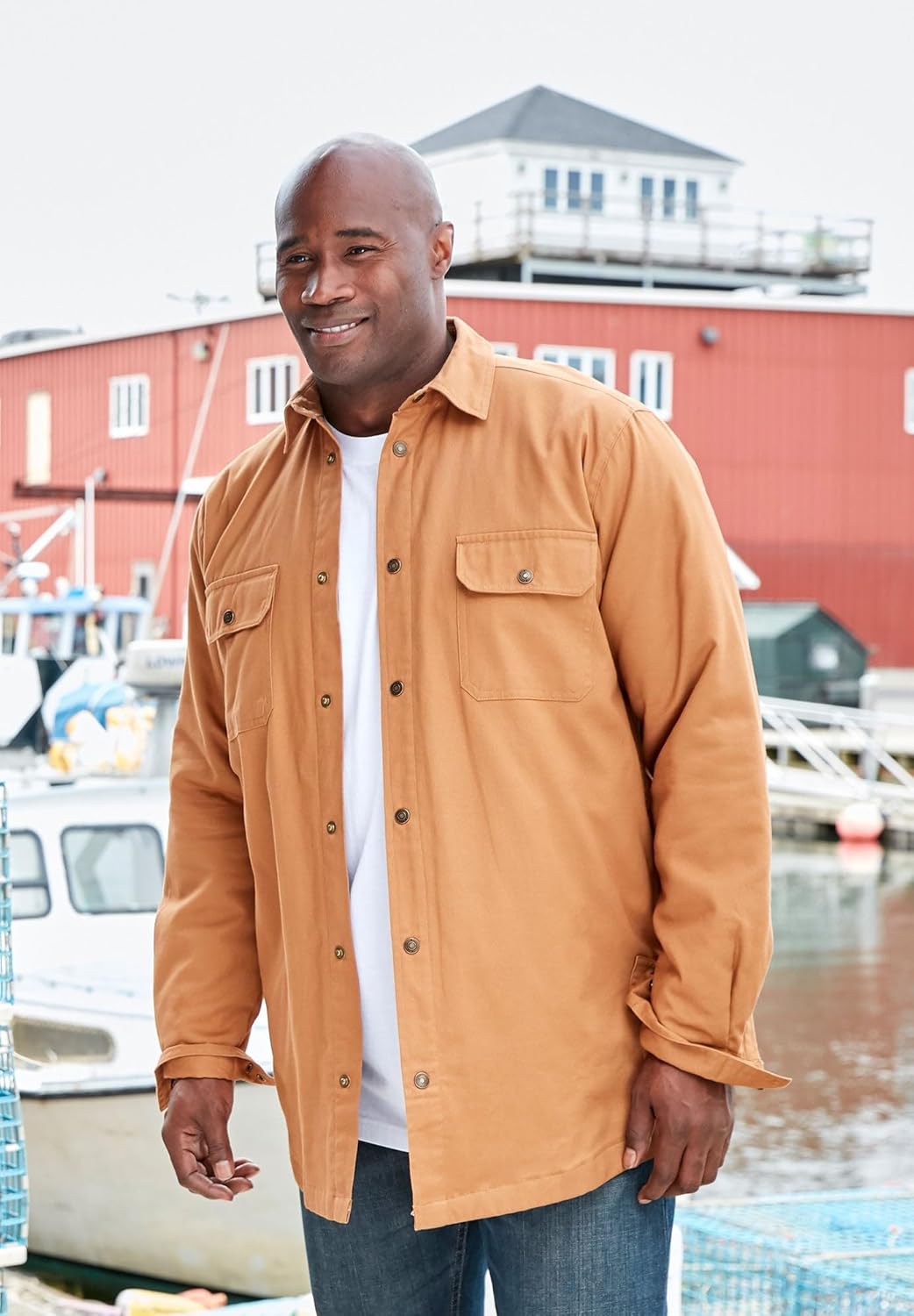 Boulder Creek by Kingsize Men's Big & Tall Flannel-Lined Twill Shirt Jacket