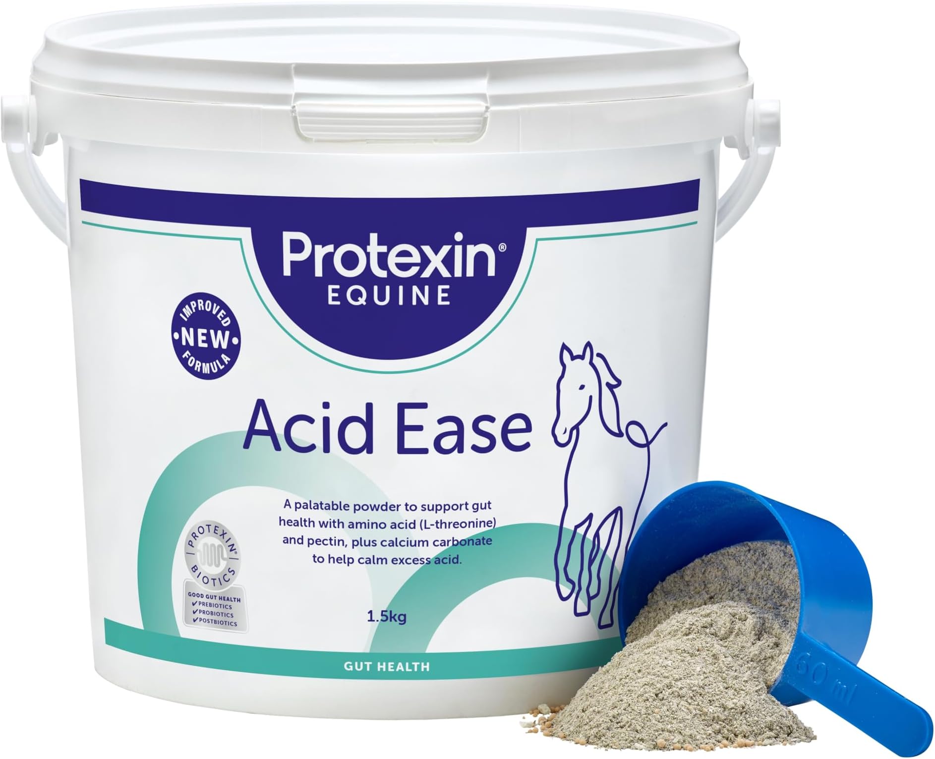 Protexin Equine Acid Ease, 1.5Kg, Daily Gut Support for Horses and Weaned Foals Prone to Gastric Sensitivity