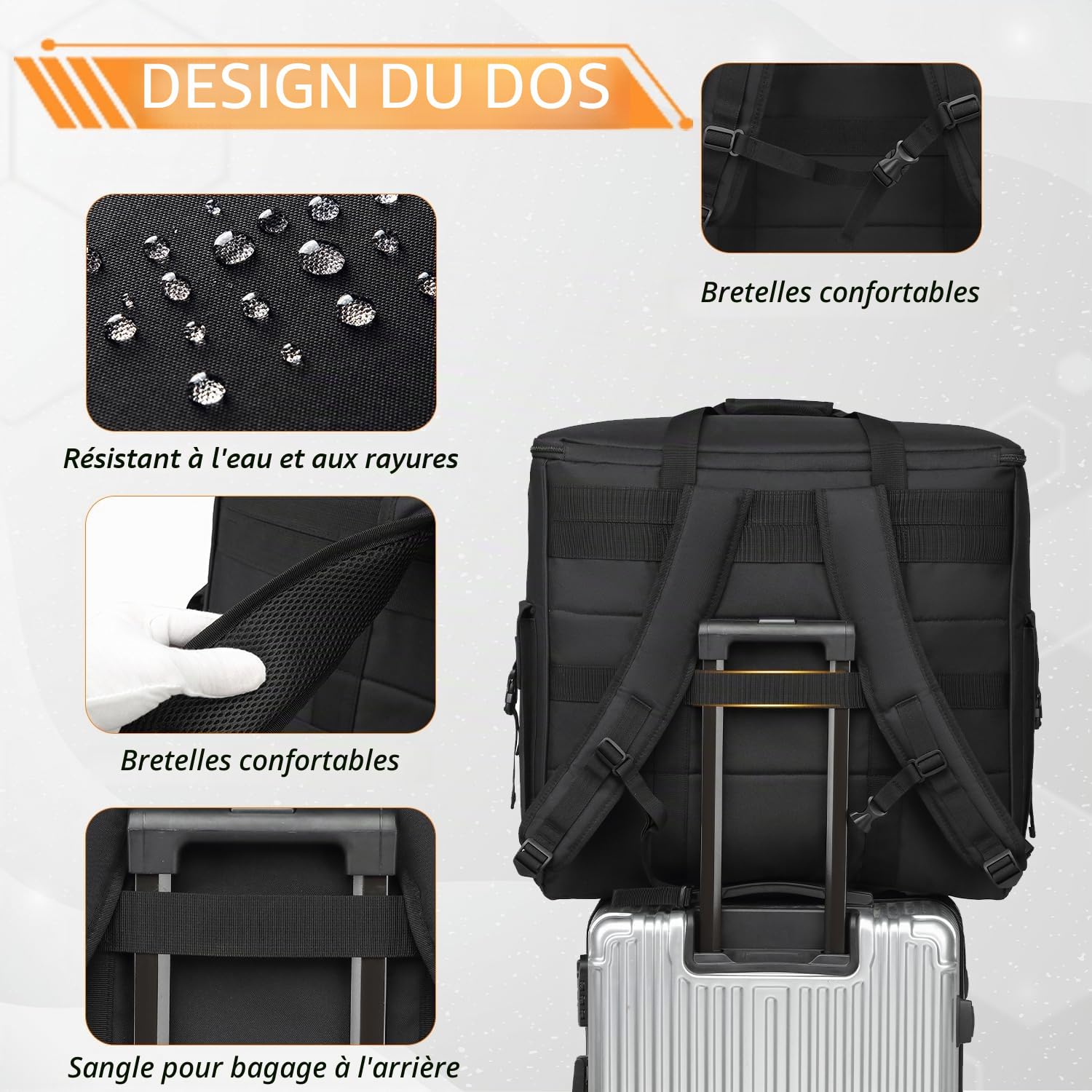 Housse de Transport pour Tour d'Ordinateur | Coque Rembourrée avec Compartiments pour Clavier, Souris, Câbles et Accessoires (Sac Uniquement)