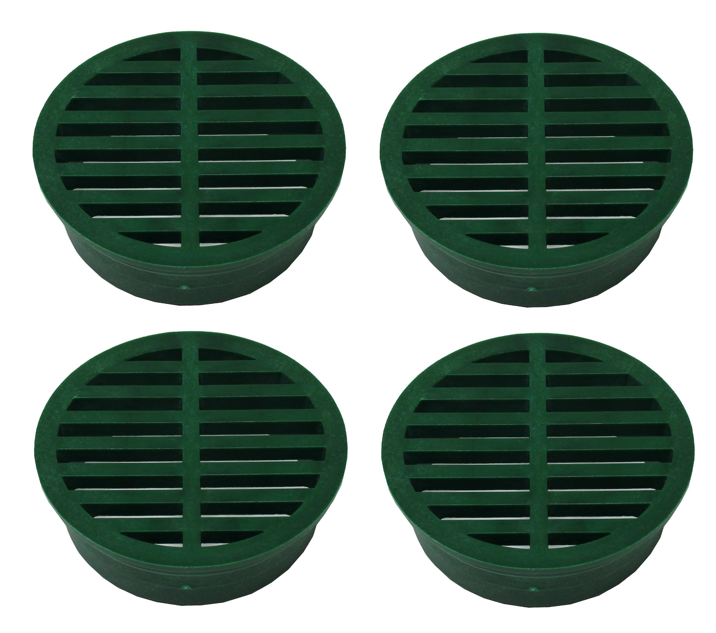 4" Outdoor Round Flat Drain Grate Cover (4, Green)