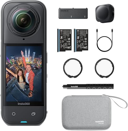 Insta360 X5 Pack Essentiels - Caméra 360 8K, Double Capteur 1/1,28"