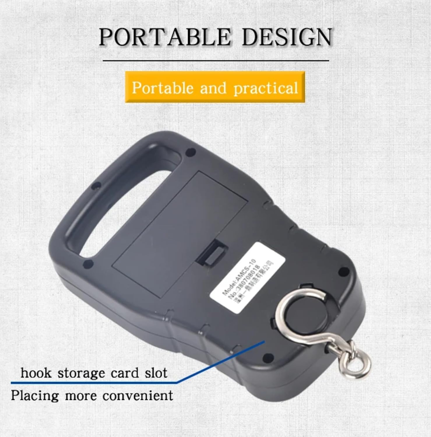 Digital Fish Scale Hanging Scale Fishing Scale - 110 lb/50 kg Luggage Scale with Backlit LCD Display - Backlit LCD Display, Black (AMCS-10 10 kg)