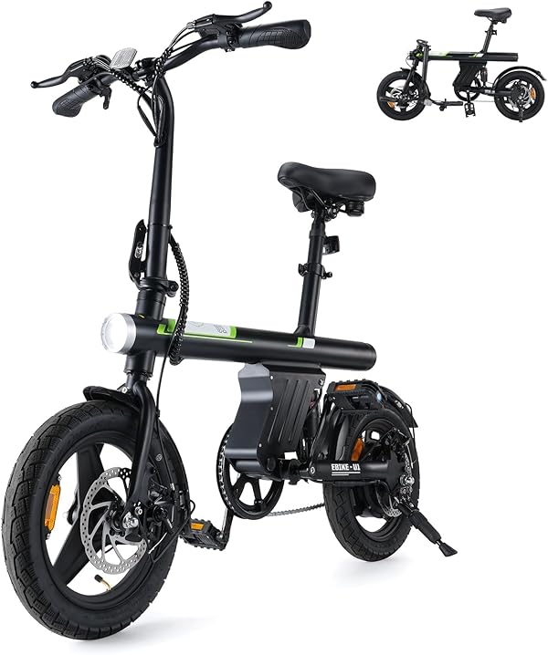 Finbike E Bike für Erwachsene, 7-Gang Elektrofahrräder mit Abnehmbar 7.8/13Ah Akku, 25 km/h,14/26 Zoll EBike für Herren Damen, Electric Bike mit Ablagen, Autolampen