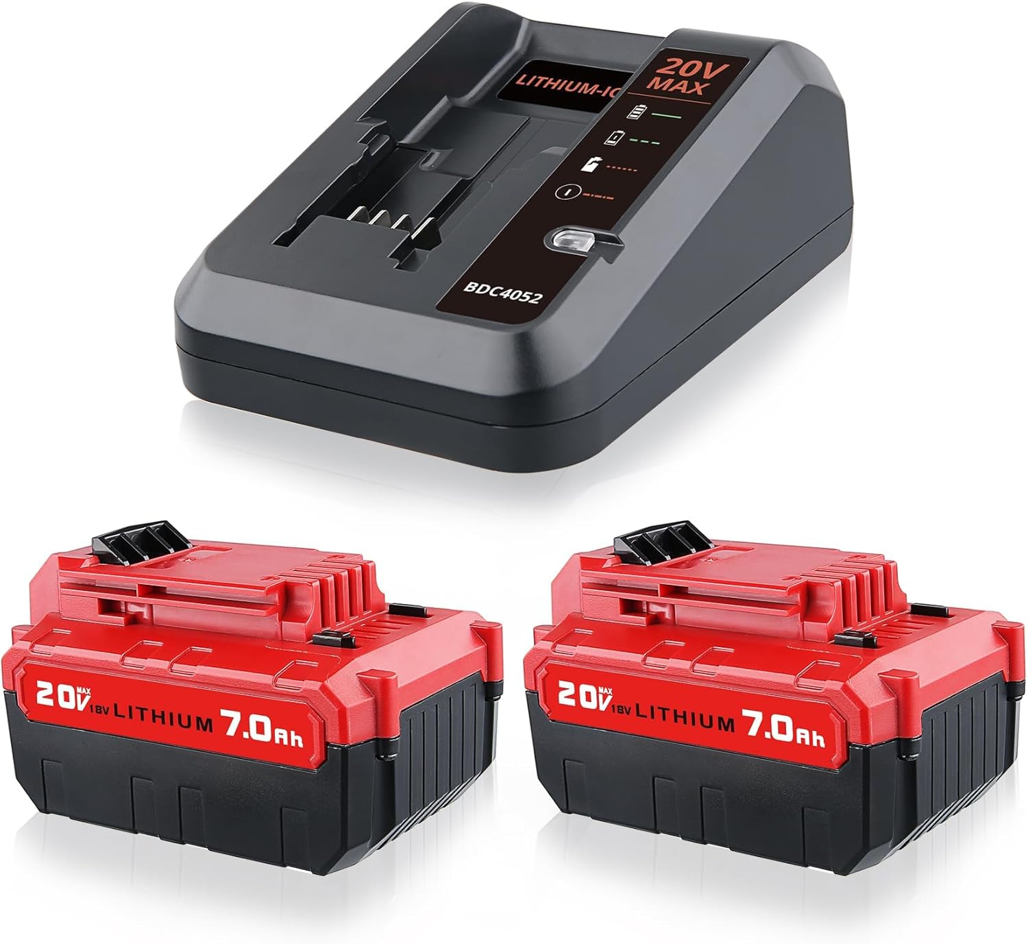 VANTTECH 2Pack PCC685L 7.0Ah Replacement for Porter Cable 20v Battery & PCC692L Fast Charger Compatible with PCC680L PCC685LP PCC682L PCC681L PCC680LP Compatible with Porter Cable 20V Tools