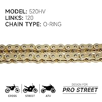 Vista 2 de 520 Motorcycle Chain 120 Links O-Ring with Connecting Master Link and Chain Breaker Heavy Duty Drive Chain for Motorcycle Bicycle Go Kart Mini Trail