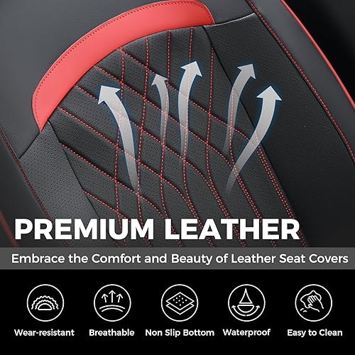 Miniatura 8 de FLORICH Fundas de asiento de automóvil, juego completo, protector de asiento de automóvil, impermeable, fundas de asiento delantero y trasero para