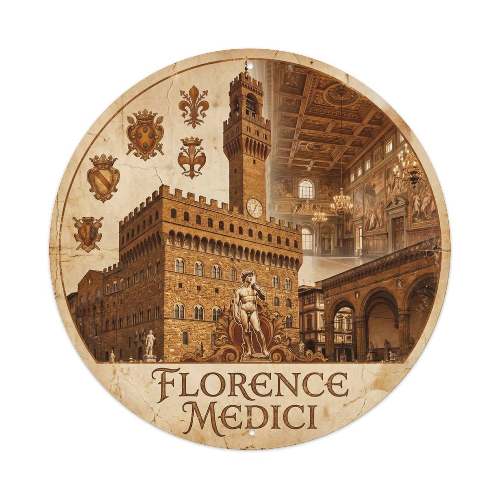Medici Florence Travel Culture Heritage City Metal Tin Sign