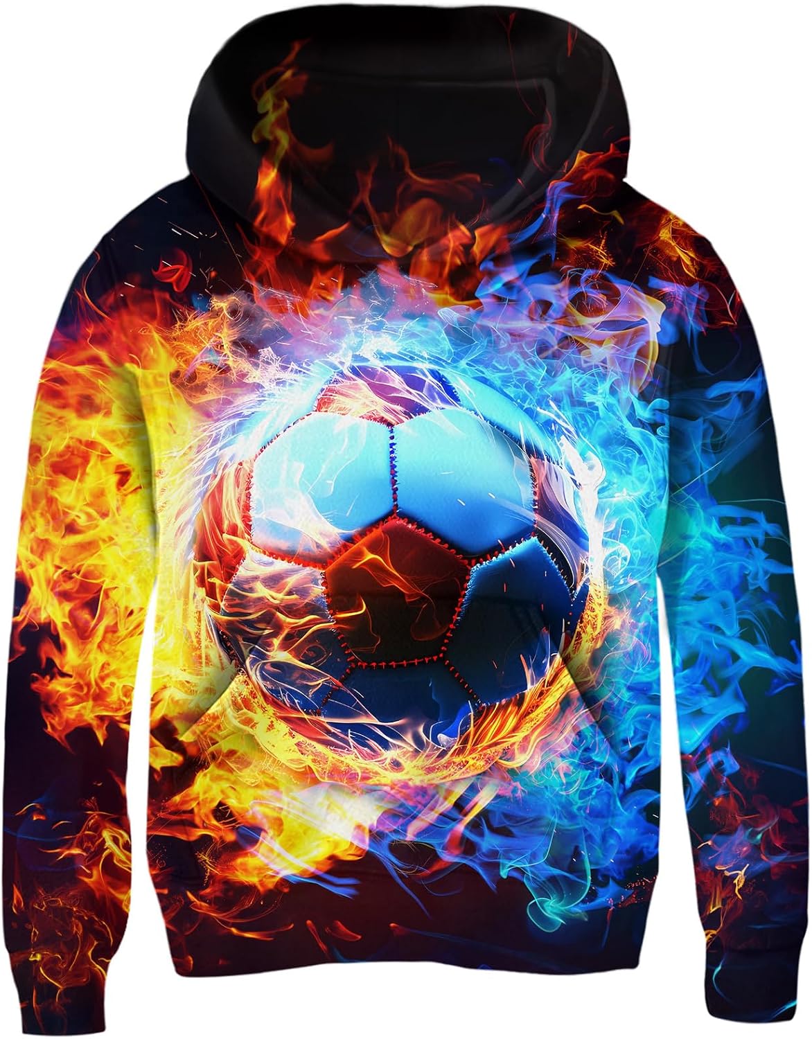 AIDEAONE 6-16T Boys Girls Hoodies Kids 3D Print Pullover Fleece Sweatshirts with Pocket