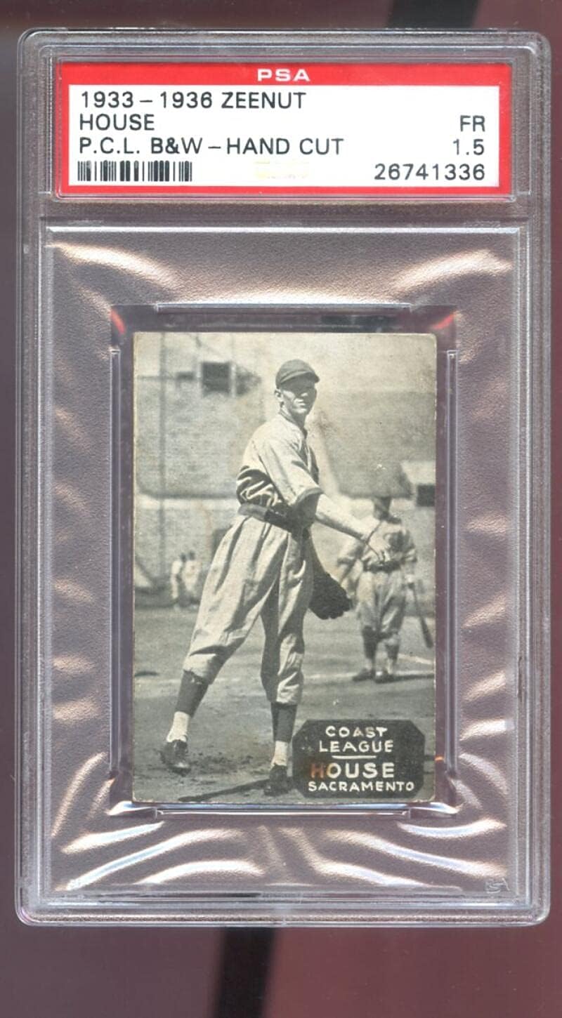1933 1936 Zeenut Andy House PSA 1.5 Graded Baseball Card Pacific Coast League PCL P.C.L. 1934 1935 Sacramento Senators