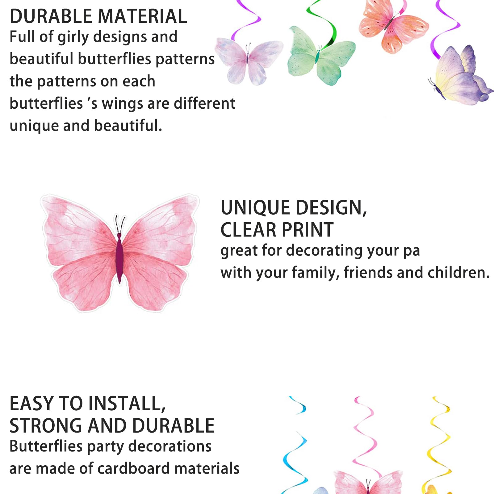 Aatpuss Butterfly Decoration, Cupcake Toppers, Cake Decoration, Suitable for Women's Birthdays - Image 3