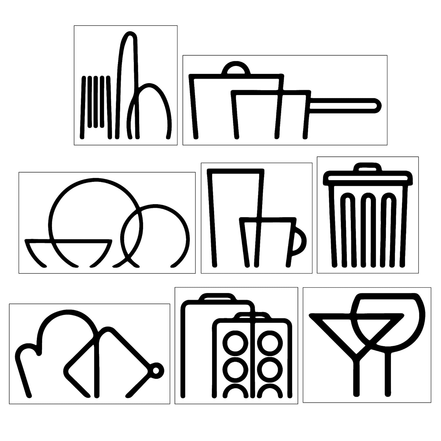 Kitchen Decal Logos Vinyl Stickers Modern Cupboard