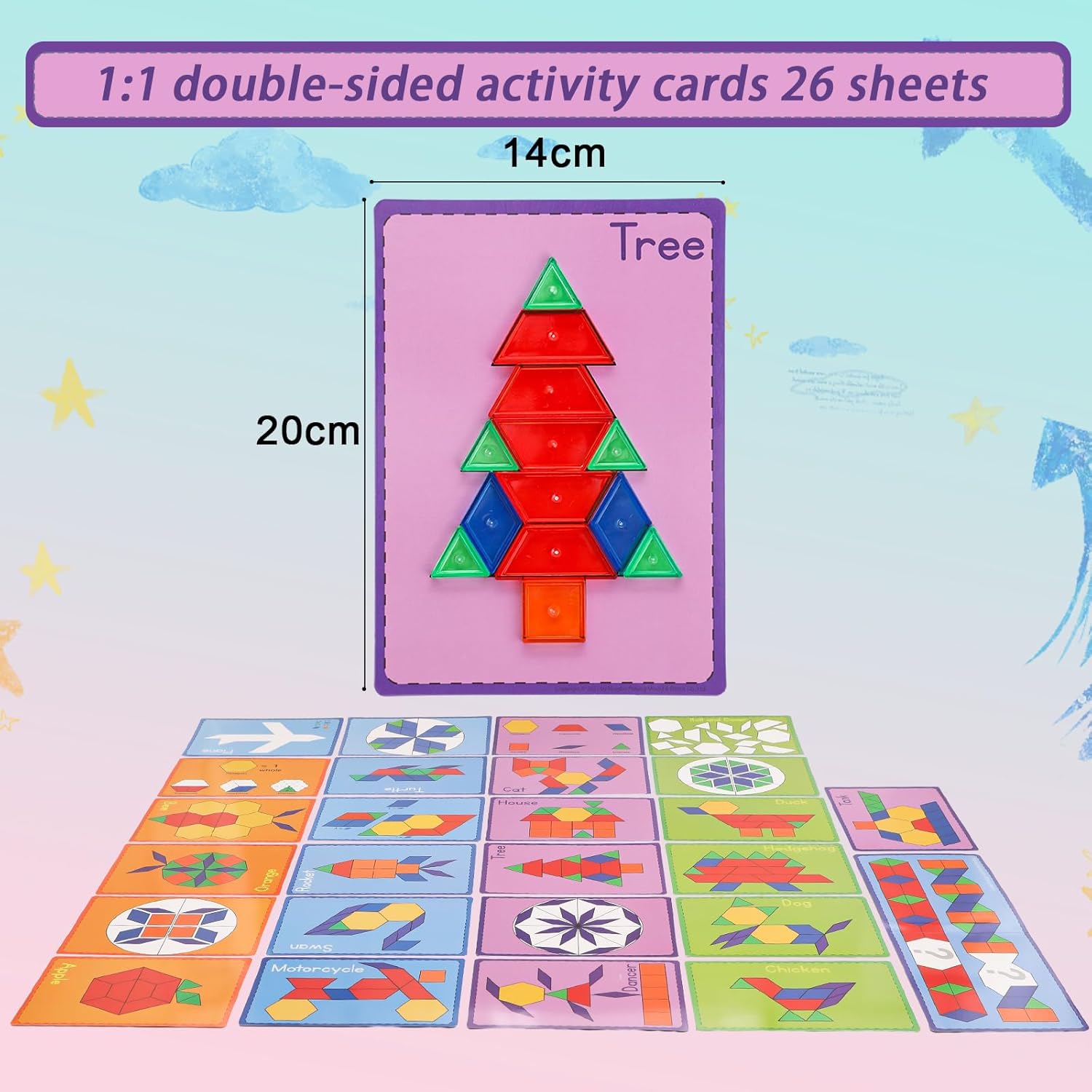 140 Pcs Translucent Pattern Blocks,Geometric Shapes - 66 Pcs Translucent Letters and Numbers – Light Table Manipulatives