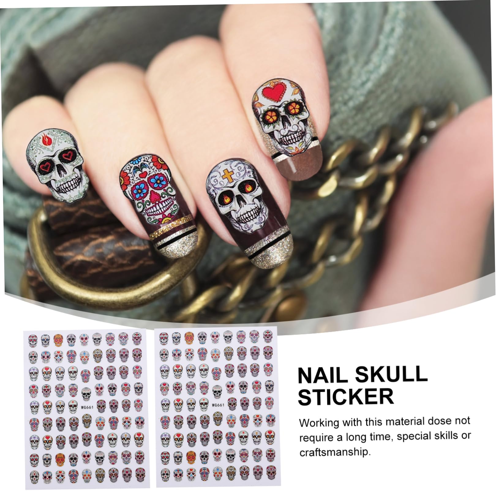 Healvian 4 Set Adesivi Unghie Halloween Stickers Autoadesivi Con Per Nail Art Decorazioni Per Manicure E Per Feste E Domestico 10 Fogli*4