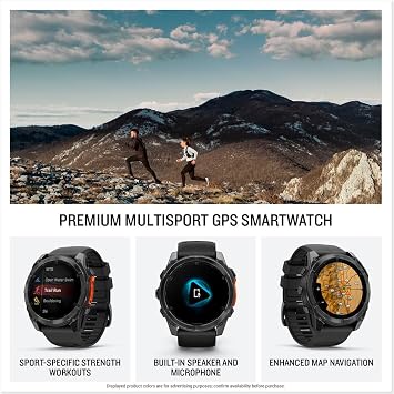 Garmin fenix 8 51mm, AMOLED Slate Gray, Black Silicone Strap, Smart Watch