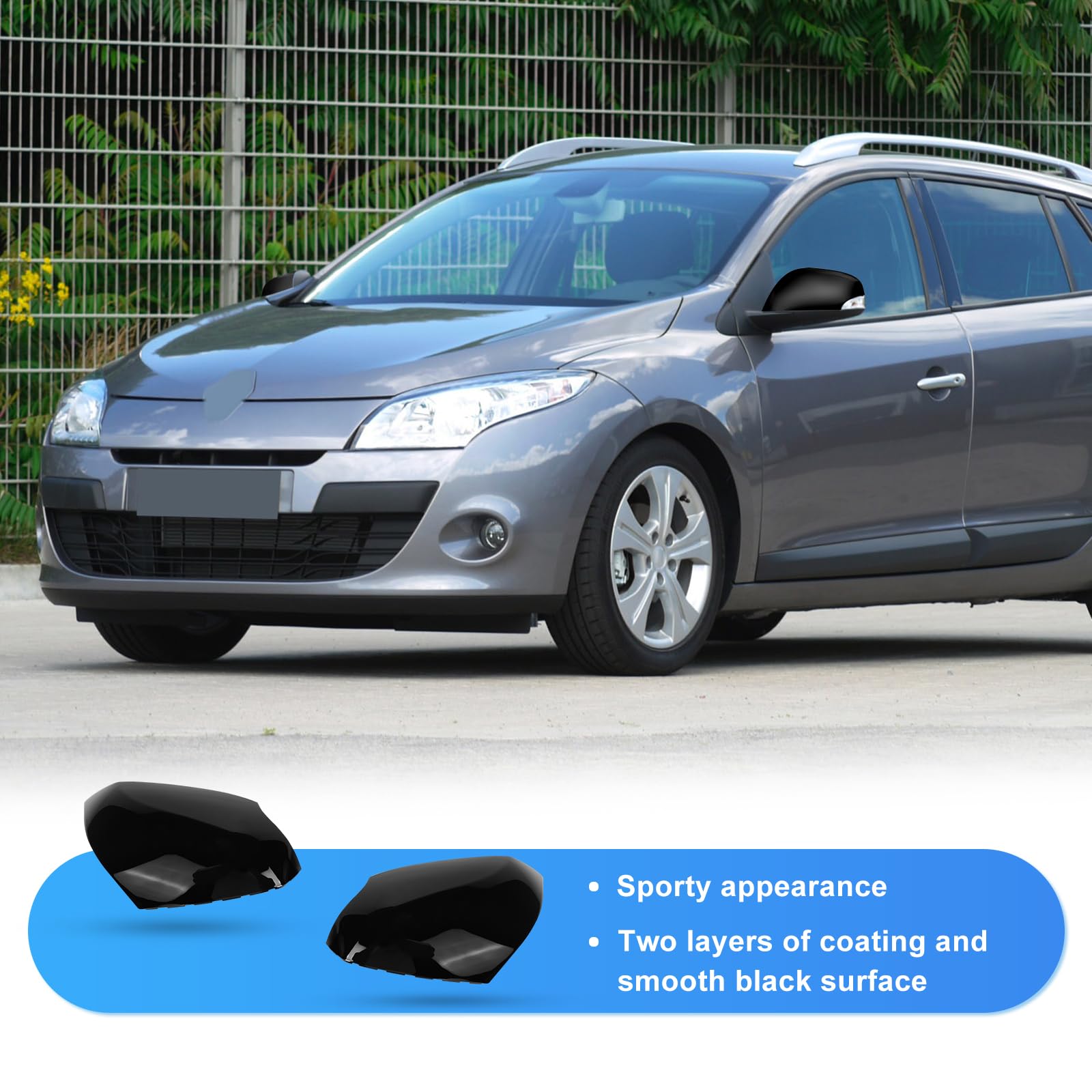 Coques de Rétroviseurs de Voiture pour Renault Megane MK3 2008-2016 | Boîtier de Rétroviseur Extérieur, OEM 963730077R, Gauche et Droite