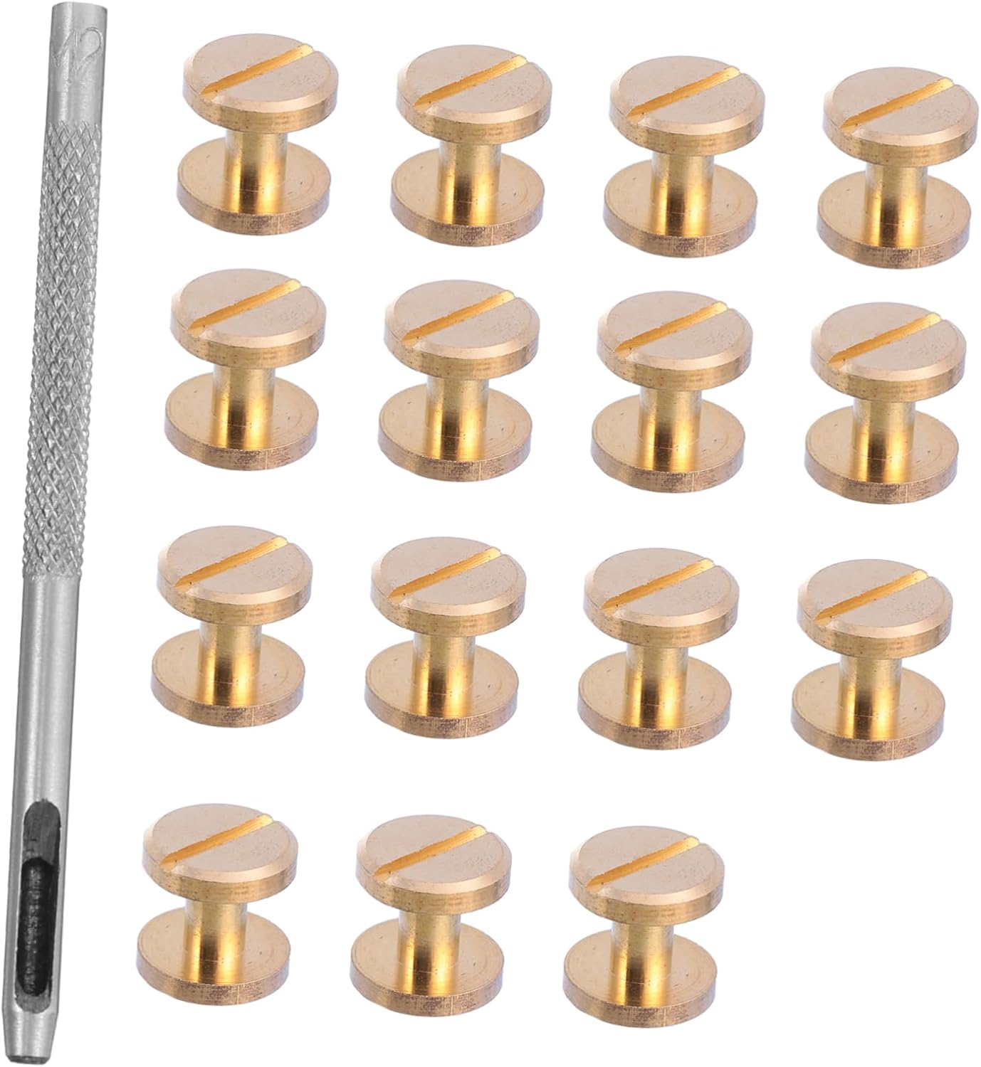 VILLCASE 16pcs/Set HNail Chicago Screws for Leather Jean