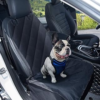 Goplus Pet Seat Cover Dog Car Seat Cover Waterproof Nonslip Rubber Backing w/Anchor, Black (Front Seat)