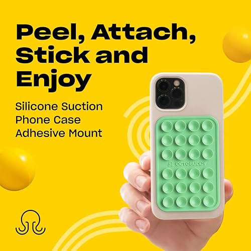 Miniatura 2 de OCTOBUDDY Classic MAX - Funda adhesiva de silicona con succión para teléfono - Manos libres, soporte de agarre fuerte para selfies y videos -
