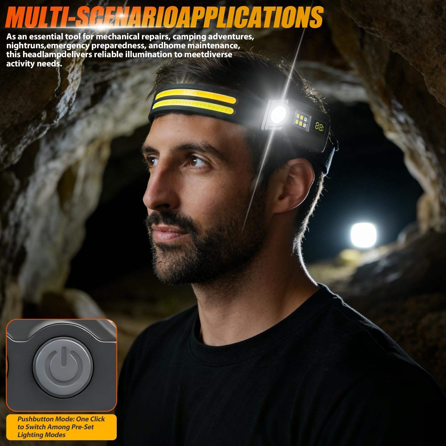 Stirnlampe, wiederaufladbar, 6er-Pack, 230° COB Weitstrahl-Stirnband, Mini-LED-Stirnlampe mit abnehmbarem Magnetbefestigungsdesign, 3 + 5 Modi für Outdoor, Camping, Angeln, Laufen