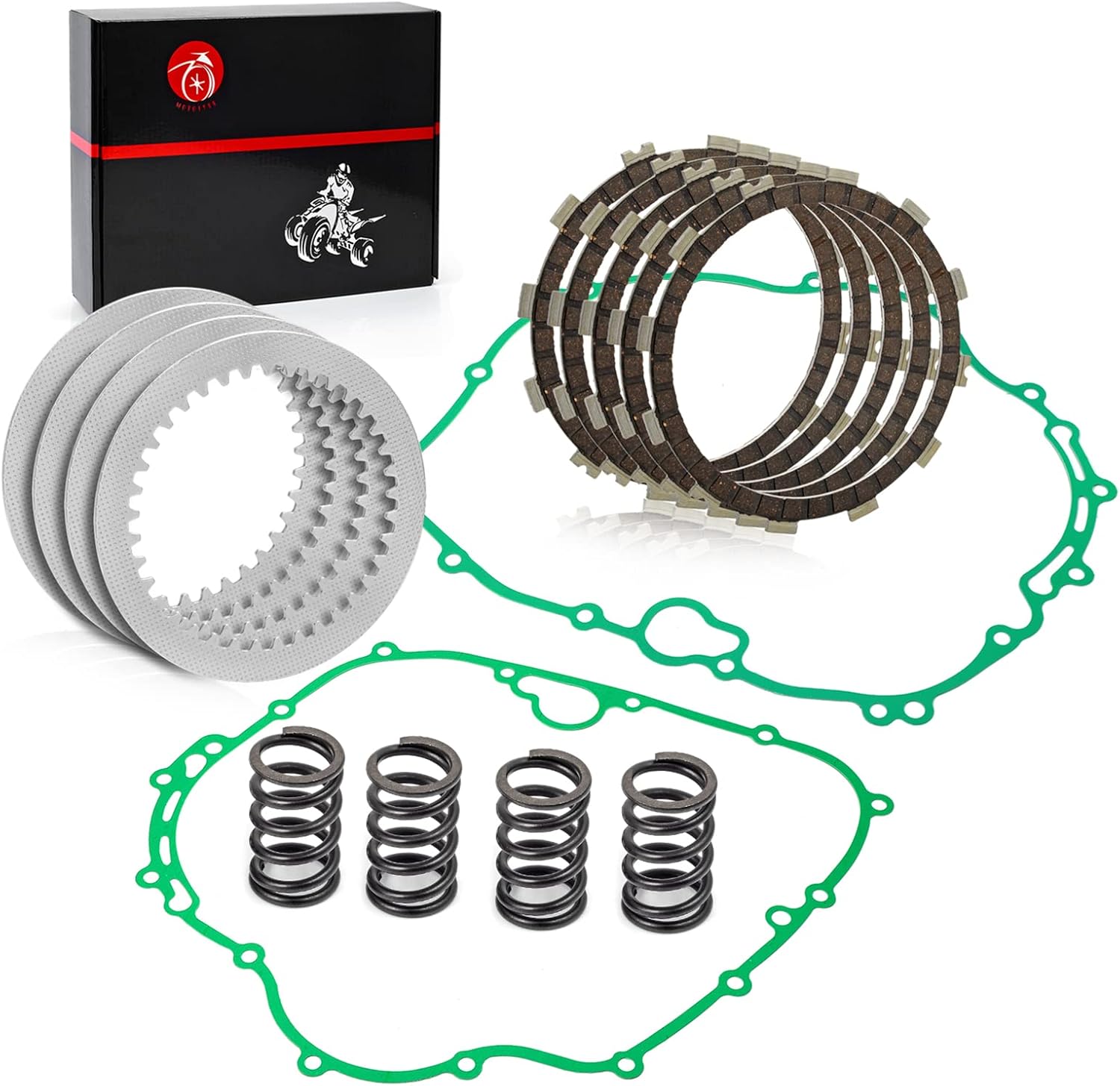 MOTO1988 Clutch Kit Gasket Heavy Duty Springs Compatible with Kawasaki Bayou 300 KLF300 1986-2005 Lakota 300 KEF300 1995-2003