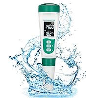 Vista 1 de Medidor digital de pH 5 en 1, probador de calidad de agua altamente preciso con pantalla de retroiluminación, medidor