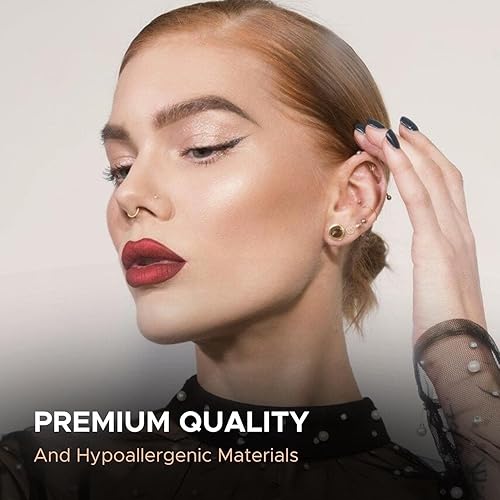 Miniatura 5 de BodyJ4You Kit de estiramiento de orejas de 36 piezas, calibre 14G-00G para principiantes, de acero quirúrgico, tapones de una sola llamarada,